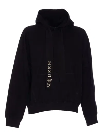 ALEXANDER MCQUEEN LOGO-PRINT KANGAROO-POCKET HOODIE