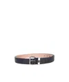 Alexander Mcqueen Allover Logo Printed Skull Engraved Belt In Black