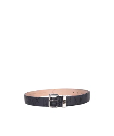 Alexander Mcqueen Logo-print Leather Belt In Black