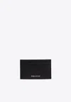 Alexander Mcqueen Logo Print Leather Cardholder In Black