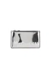 Alexander Mcqueen Silver Card-holder With Mcqueen Graffiti Logo In Laminated Leather Man In Gray