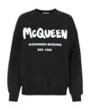 Alexander Mcqueen Graffiti Print Crew Neck Sweatshirt In Black
