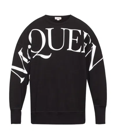 Alexander Mcqueen Logo-print Loose-fit Sweatshirt In Black
