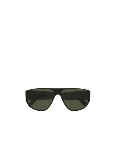 Alexander Mcqueen Logo-print Oversize-frame Sunglasses In Green
