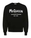 Alexander Mcqueen Graffiti Logo-print Cotton Sweatshirt In Black