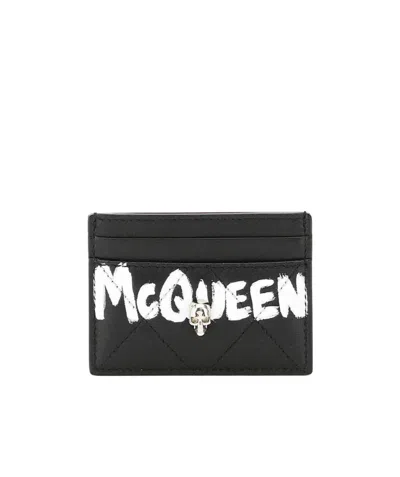 ALEXANDER MCQUEEN ALEXANDER MCQUEEN LOGO PRINT QUILTED CARDHOLDER