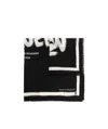 Alexander Mcqueen Logo Print Wool Scarf In Black