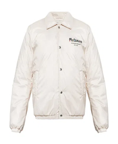 ALEXANDER MCQUEEN ALEXANDER MCQUEEN LOGO PRINTED BOMBER JACKET