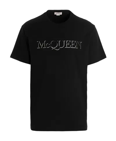 Alexander Mcqueen Logo-print Short Sleeve T-shirt In Black