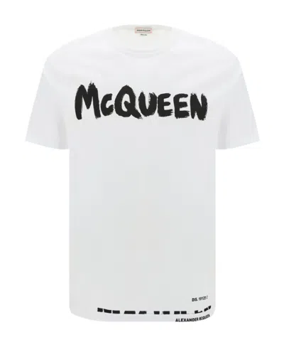 Alexander Mcqueen Logo-print Cotton T-shirt In Gray