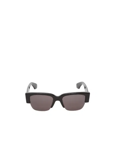 Alexander Mcqueen Logo-print Square-frame Sunglasses In Black