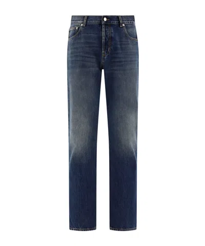 ALEXANDER MCQUEEN ALEXANDER MCQUEEN LOGO DETAILED STRAIGHT-LEG JEANS