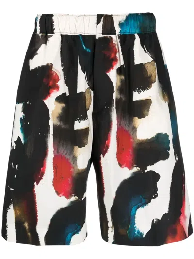 ALEXANDER MCQUEEN LOGO-PRINT STRAIGHT-LEG SHORTS