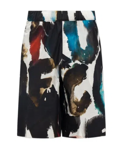 Alexander Mcqueen Logo-print Straight-leg Shorts In Black