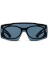 Alexander Mcqueen Two-tone Sunglasses In Black-black-blue