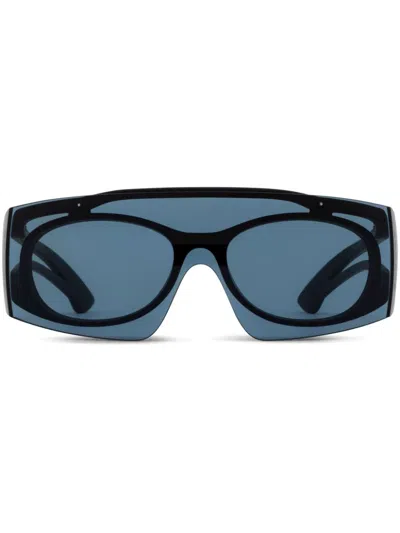 Alexander Mcqueen Logo-print Sunglasses In Blue