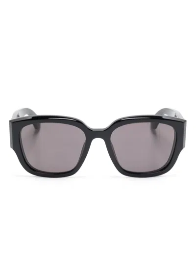 Alexander Mcqueen Logo-print Sunglasses In Black