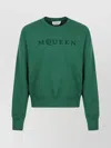 Alexander Mcqueen Logo Print Sweater Ribbed Cuffs In Green