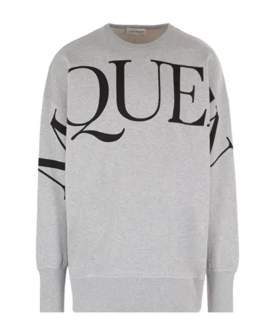 Alexander Mcqueen Logo-print Sweatshirt In Gray