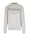 Alexander Mcqueen Logo Printed Crewneck Sweatshirt In White