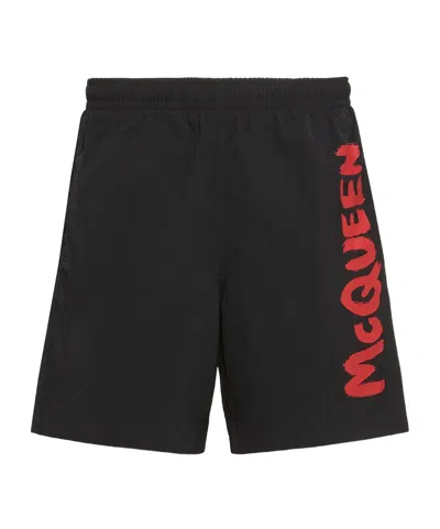 ALEXANDER MCQUEEN ALEXANDER MCQUEEN GRAFFITI LOGO SWIM SHORTS