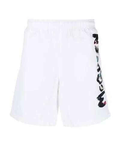 Alexander Mcqueen Logo-print Swim Shorts In White