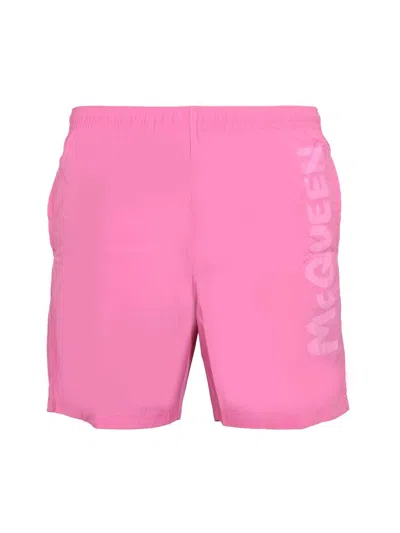 ALEXANDER MCQUEEN ALEXANDER MCQUEEN LOGO PRINT SWIMSUIT