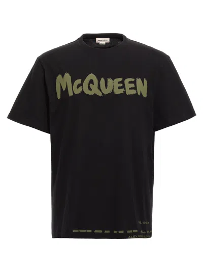 Alexander Mcqueen Logo Print T-shirt Black