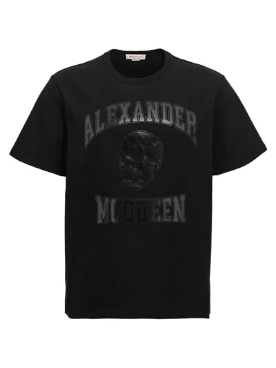 Alexander Mcqueen Logo Print T-shirt In Black