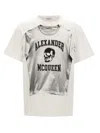 Alexander Mcqueen Printed Compact Cotton T Shirt In White