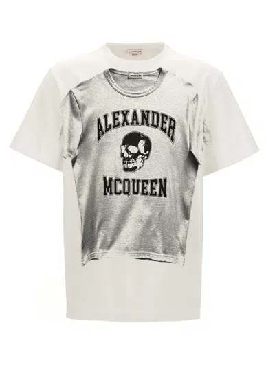 Alexander Mcqueen Logo Print T-shirt In White