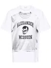 Alexander Mcqueen Printed Compact Cotton T-shirt In Multicolor
