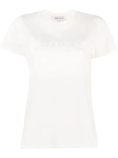 Alexander Mcqueen Logo-print T-shirt In Optic White