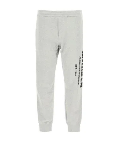 Alexander Mcqueen Logo-print Track Pants In Gray