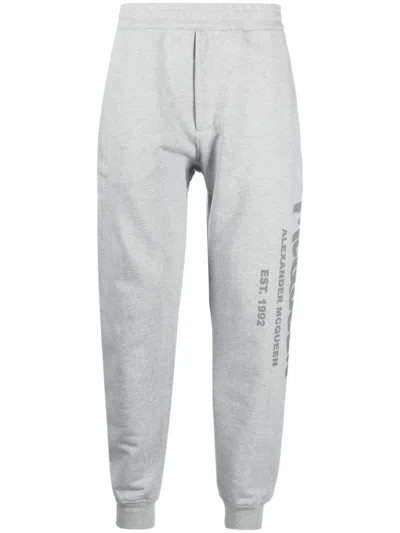 Alexander Mcqueen Logo-print Track Pants In Grey