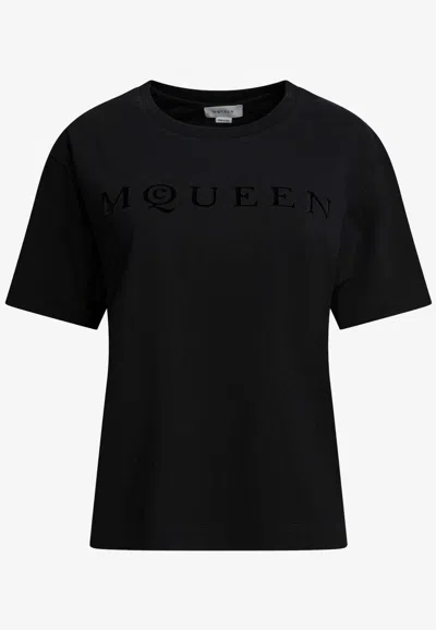 Alexander Mcqueen Logo Print T-shirt In Black