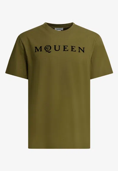 Alexander Mcqueen Logo Print T-shirt In Green