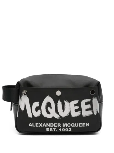 Alexander Mcqueen Mcqueen Wash Bag In Black