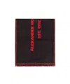 Alexander Mcqueen Logo-print Wool Scarf In Black