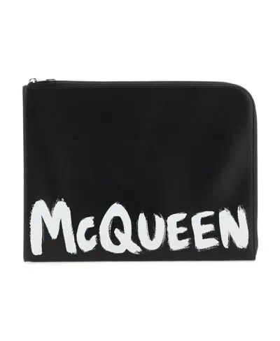 ALEXANDER MCQUEEN ALEXANDER MCQUEEN LOGO-PRINTED ZIP-AROUND WALLET