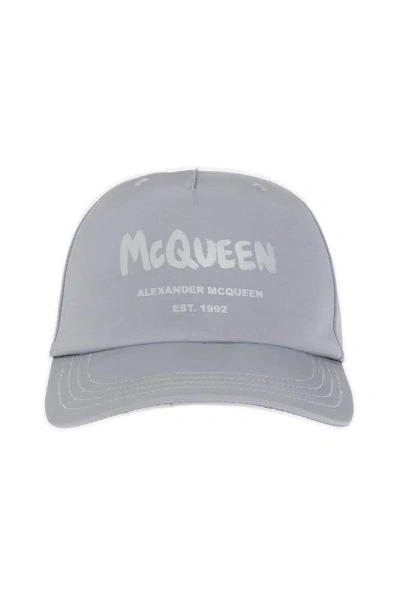 Alexander Mcqueen Logo Printed Baseball Cap In Blue