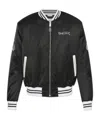 Alexander Mcqueen Rose-embroidery Satin Bomber Jacket In Black