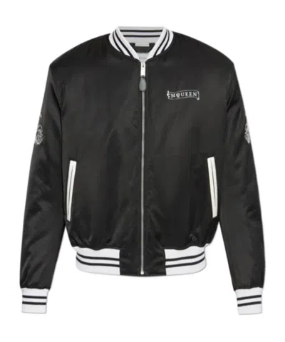 ALEXANDER MCQUEEN ALEXANDER MCQUEEN LOGO PRINTED BOMBER JACKET