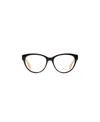 Alexander Mcqueen Logo Printed Cat Eye Frame Glasses In Black