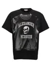 Alexander Mcqueen Mcqueen Logo Print T-shirt In Nero E Grigio