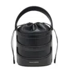 Alexander Mcqueen Logo Printed Drawstring Bucket Bag In Black