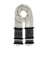 Alexander Mcqueen Ivory Wool Blend Foulard In Black