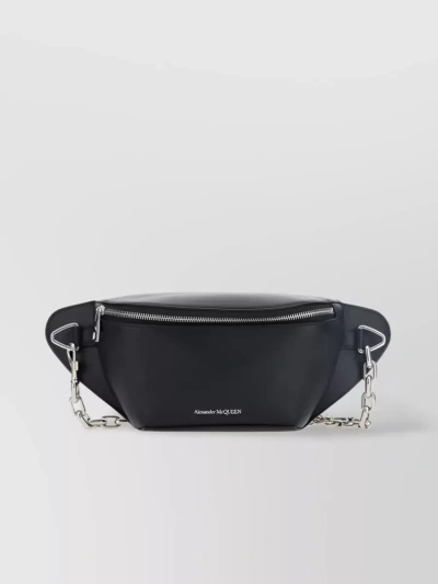 Alexander Mcqueen Black Calf Leather Belt Bag