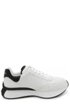 Alexander Mcqueen Logo Printed Mesh Lace-up Sneakers In White