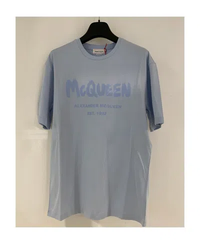 Alexander Mcqueen Logo Printed T-shirt In Gray